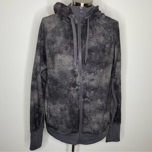 Danskin Grey Marble Zip Up Hooded Sweatshirt